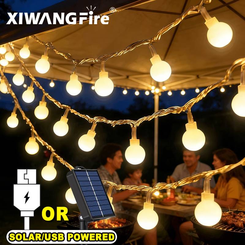 Outdoor Lighting Globes - Guirlandes lumineuses solaires/USB/batterie de 3 à