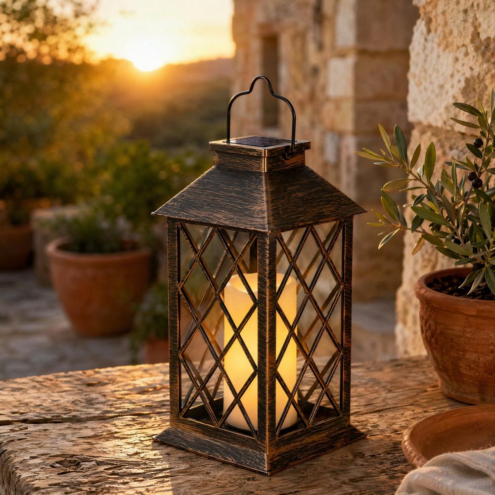 Hanging Outdoor Lighting - Lanterne solaire rétro, lanterne solaire extérieure