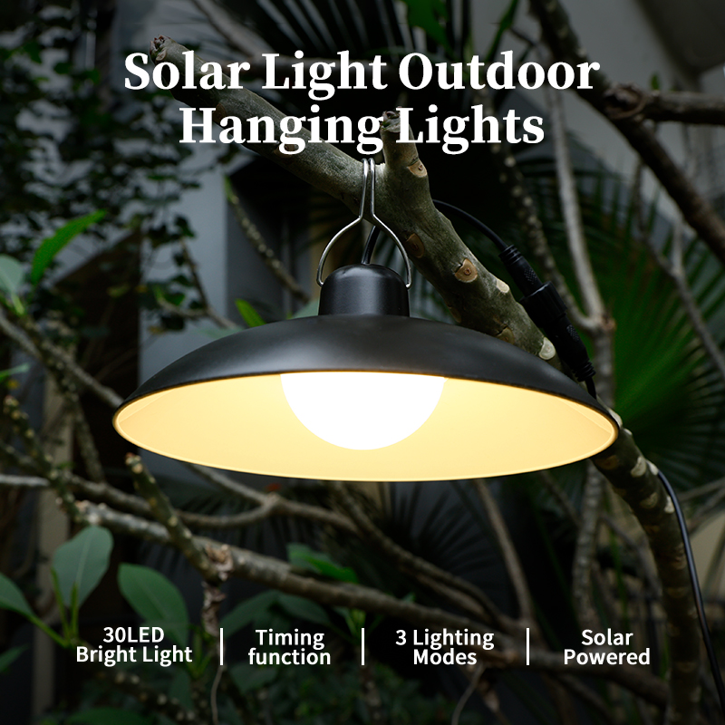 Outdoor Lighting Chandelier - Lampe solaire suspendue à tête simple/double,