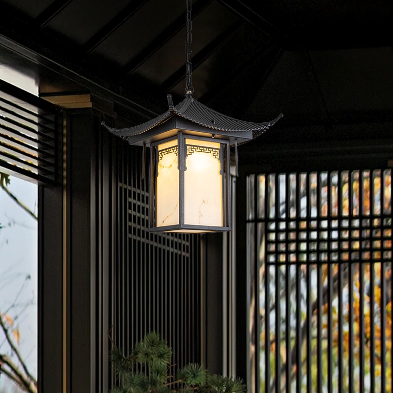 Outdoor Lighting Chandelier - Lustre d'extérieur étanche pour portes chinoises,