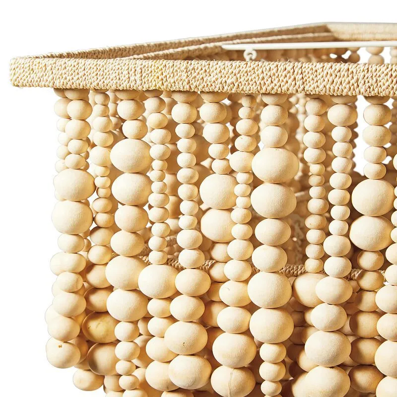 Lustre bohème en perles de boi - Outdoor Lighting Chandelier avis et prix