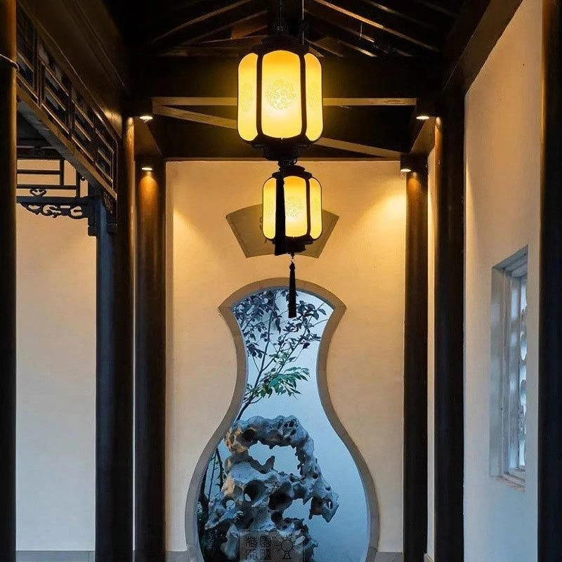 Lanterne rétro de style chinoi - Outdoor Lighting Chandelier avis et prix